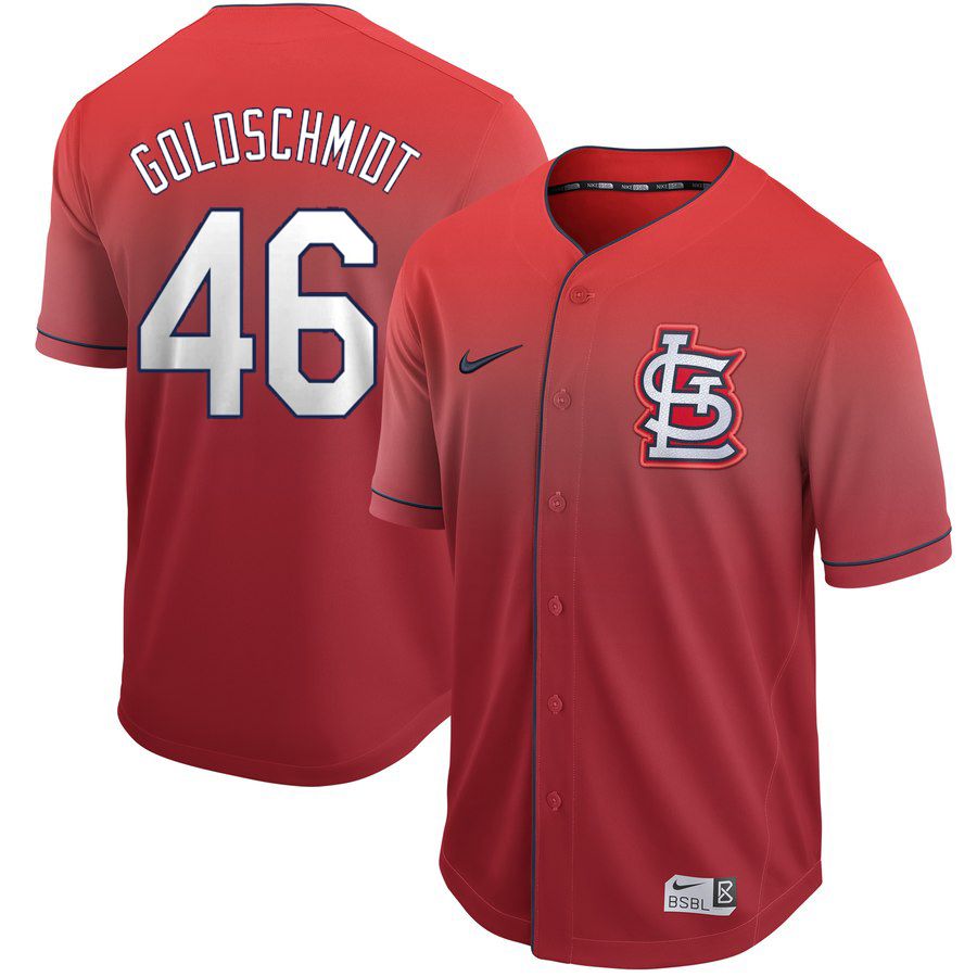 Men St. Louis Cardinals #46 Goldschmidt Red Nike Fade MLB Jersey